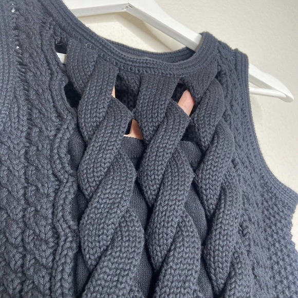 Timo Weiland Cable Knit Black Sweater Vest Sz S - Picture 6 of 8